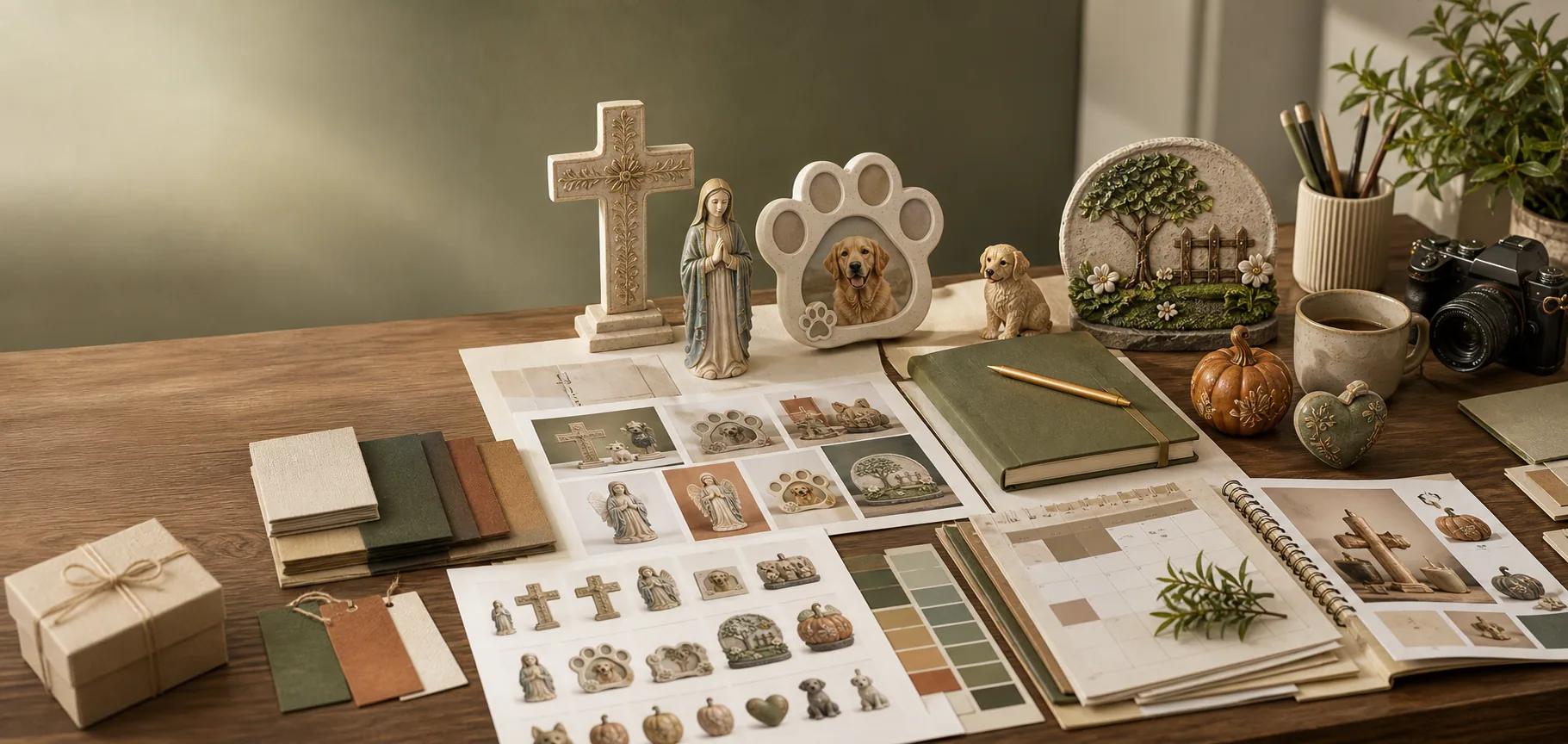 Buyer planning desk for resin craft product inquiries