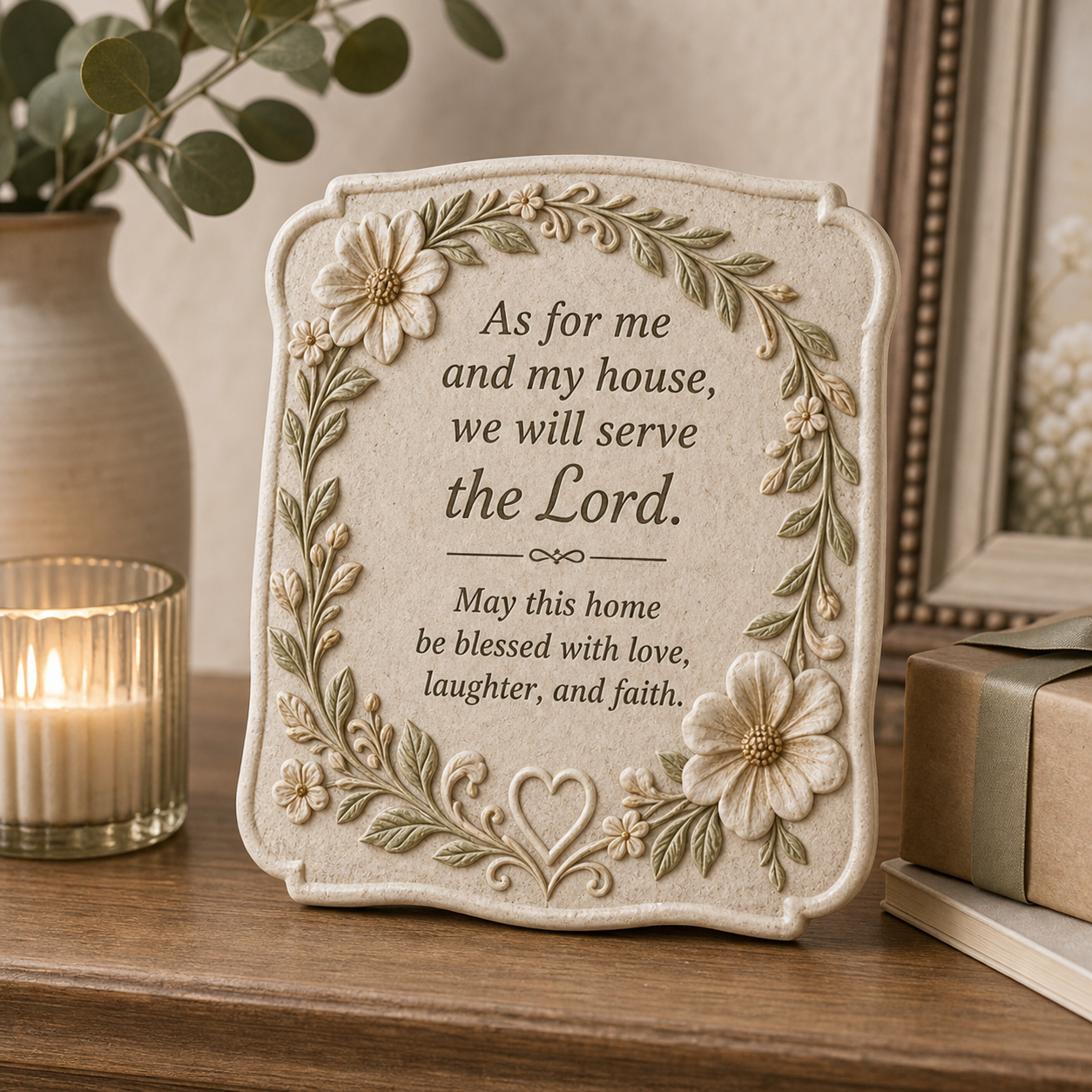 Resin family blessing home decor plaque